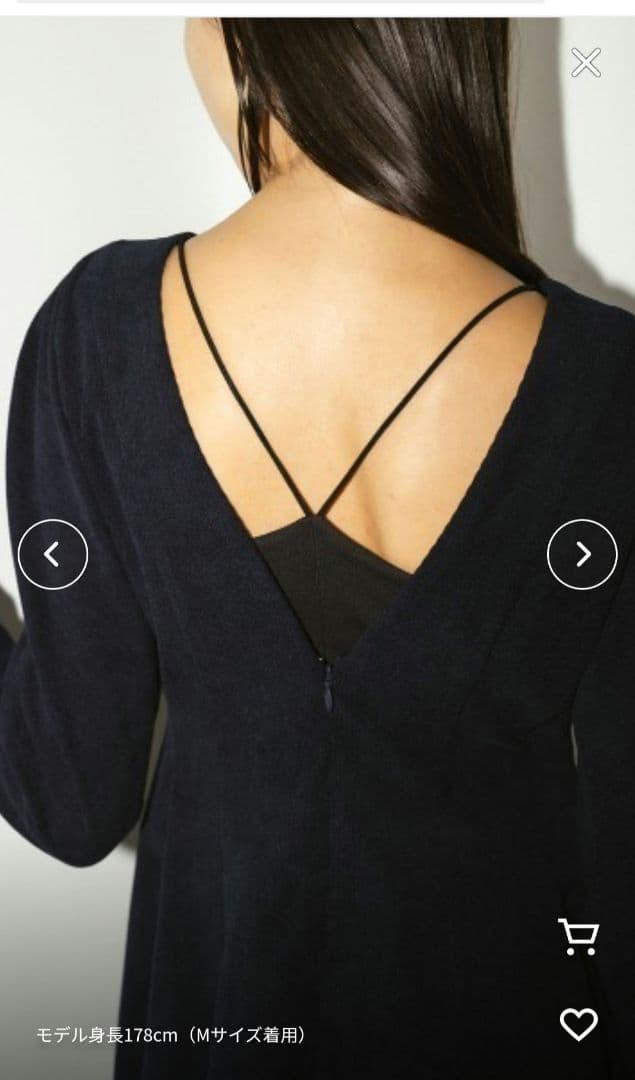 STYLEMIXER コーデュロイフォルム 　ミニワンピース ネイビー