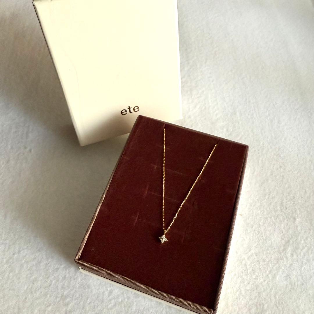 ete エテ レイヤード K18YG ダイヤモンド フローレット ネックレス