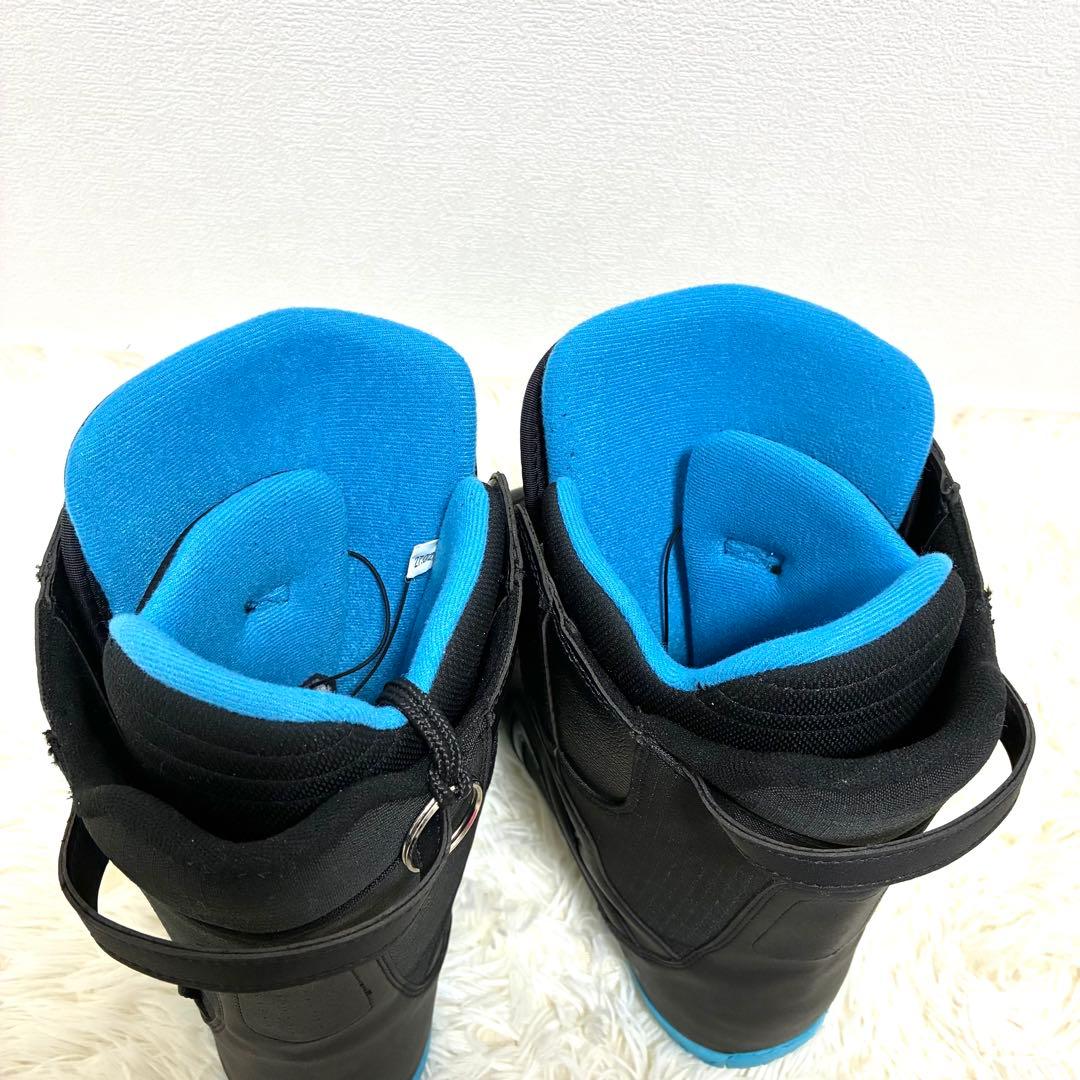 【美品】SLQ BOA スノーボードブーツ 黒×青 メンズ27.0/27.5