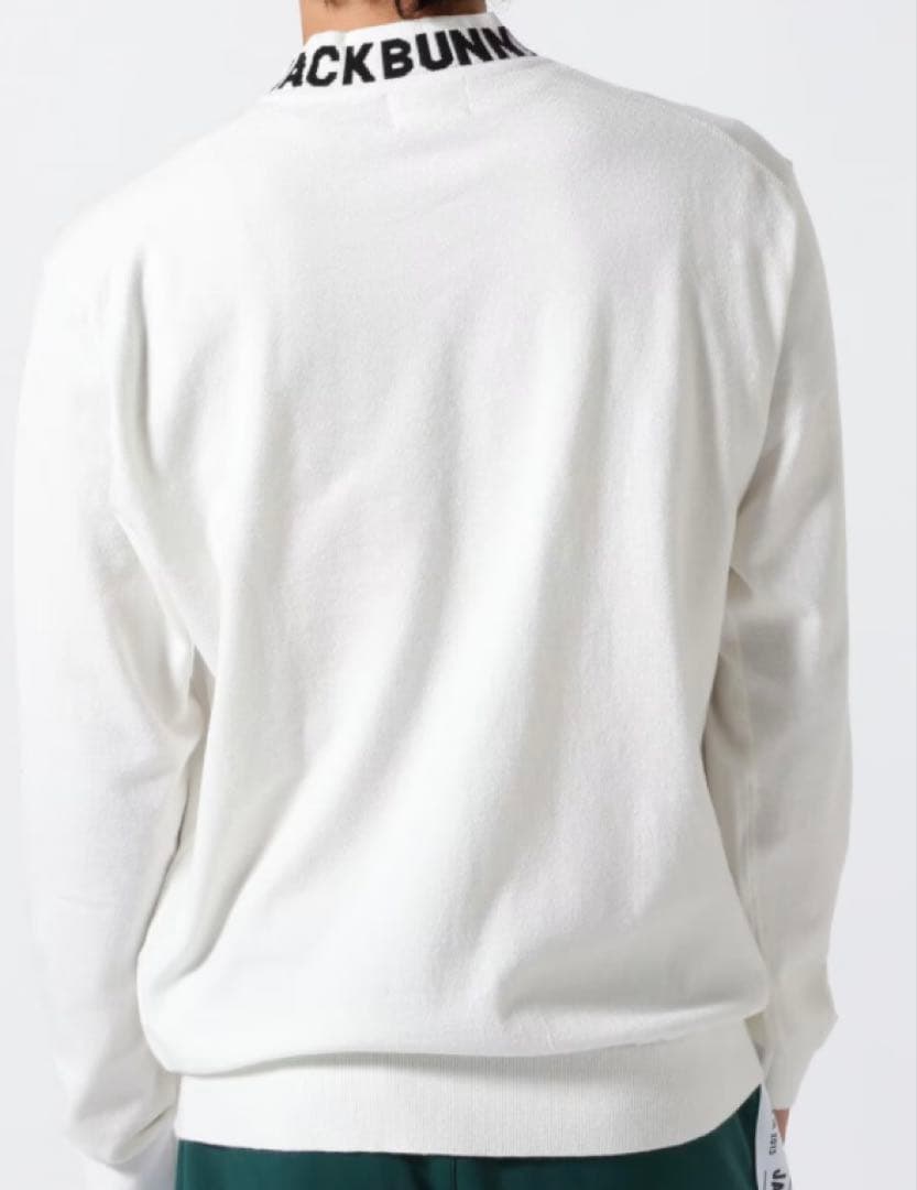 新品 パーリーゲイツ ジャックバニー ロゴハイネックニット(5)サイズL/白