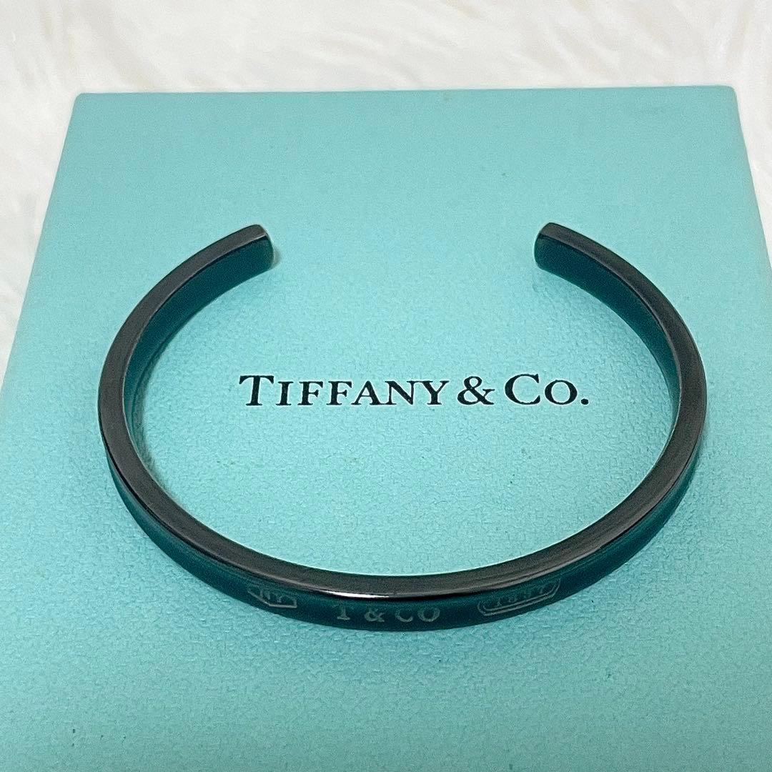 【未使用級】Tiffany & Co チタン カフ ナロー バングル 1837