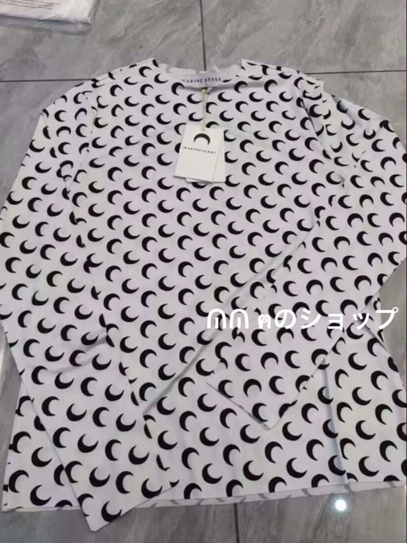 MARINE SERRE ホワイト つき 長袖 ロンT Sサイズ