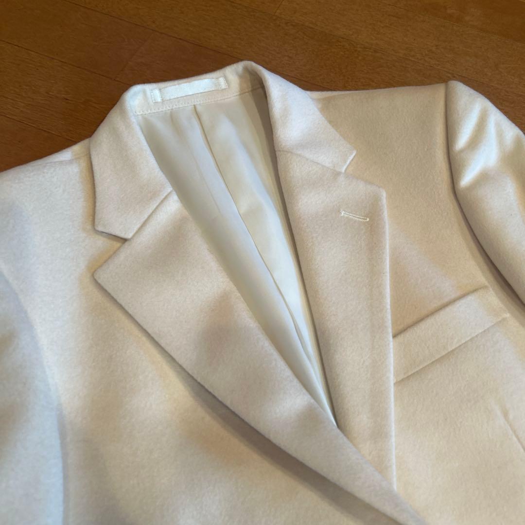 新品◆Moncadaホワイト ダブル　ブレスト テーラードジャケット　カシミア