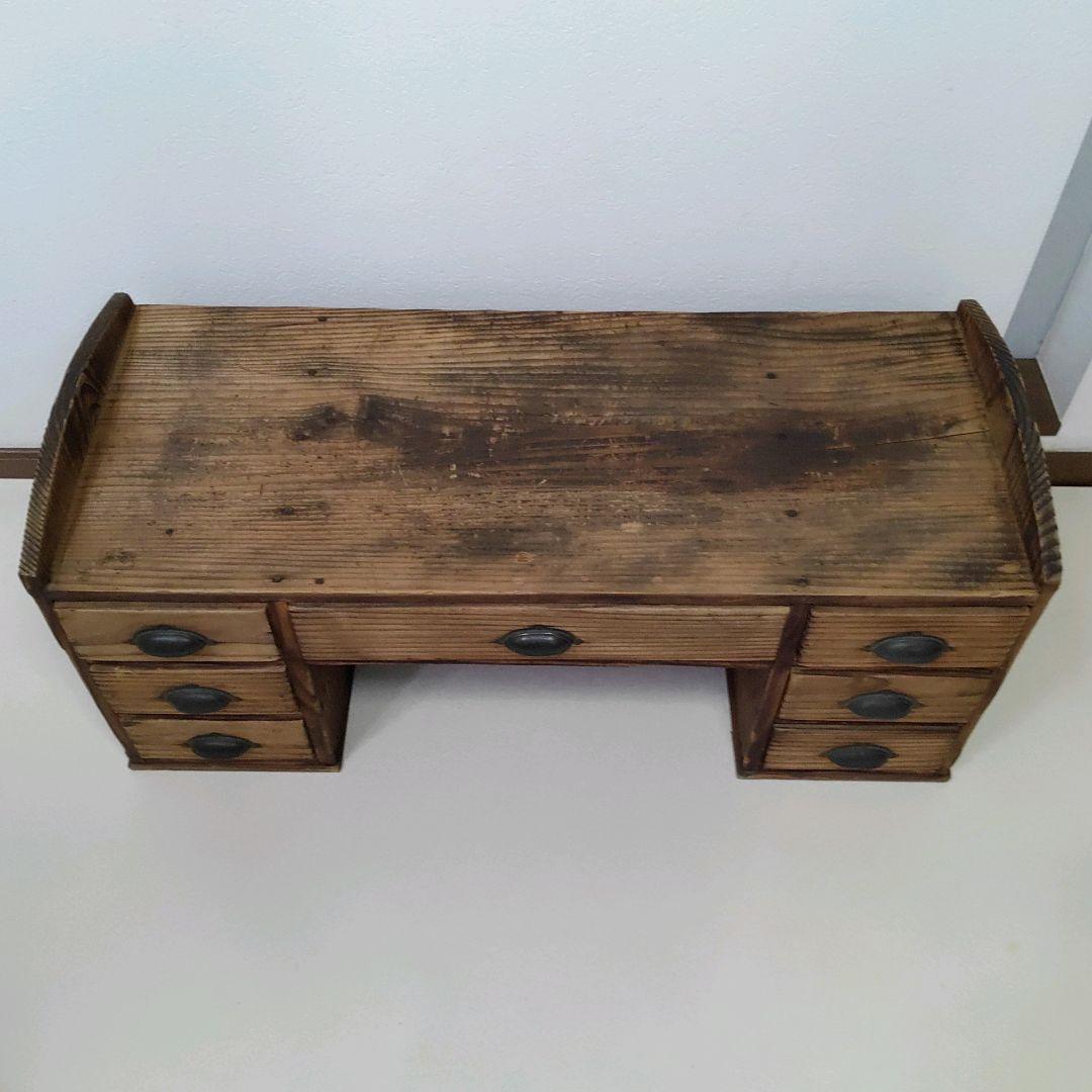 古家具 和机 文机 引出し 昭和レトロ アンティーク 送料無料