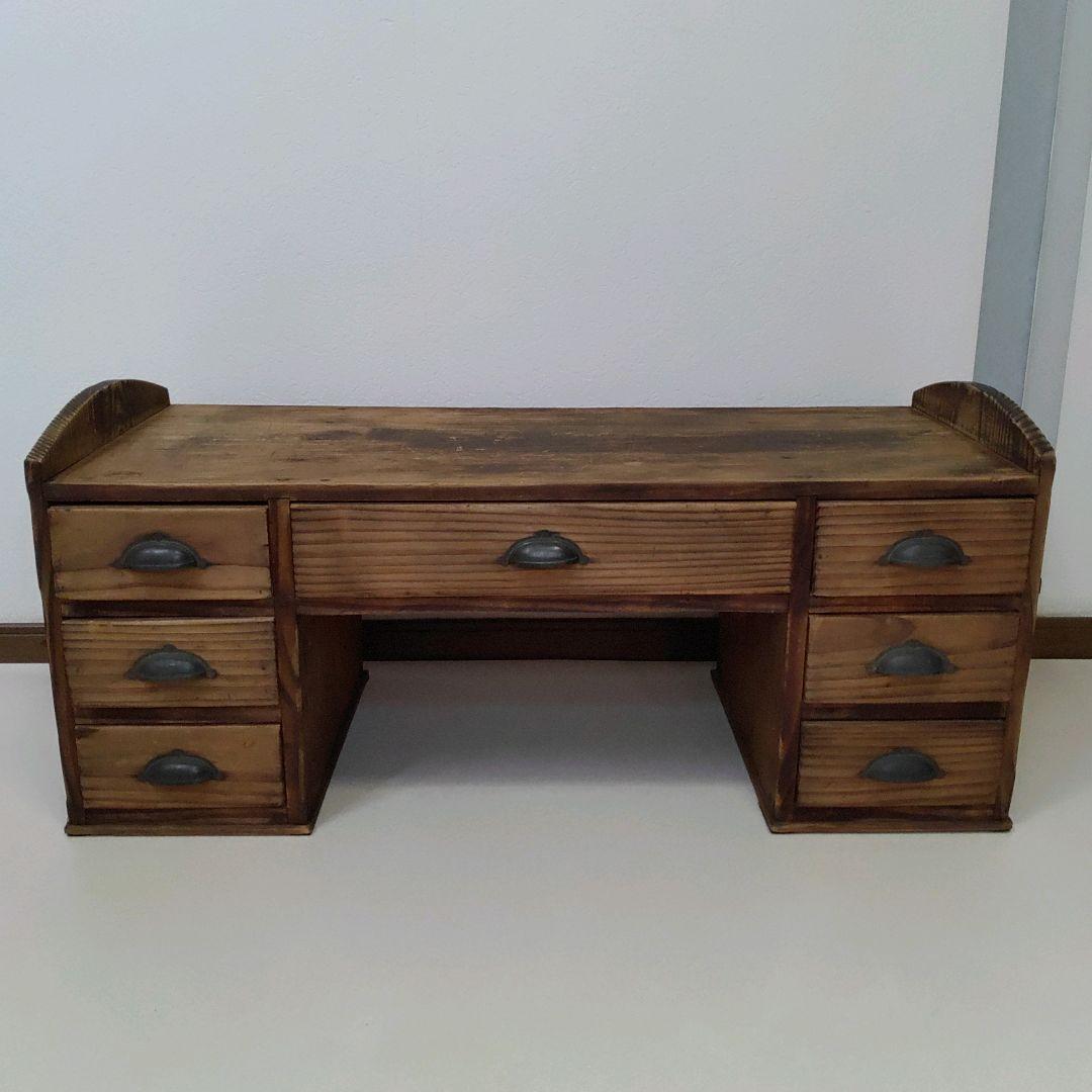 古家具 和机 文机 引出し 昭和レトロ アンティーク 送料無料