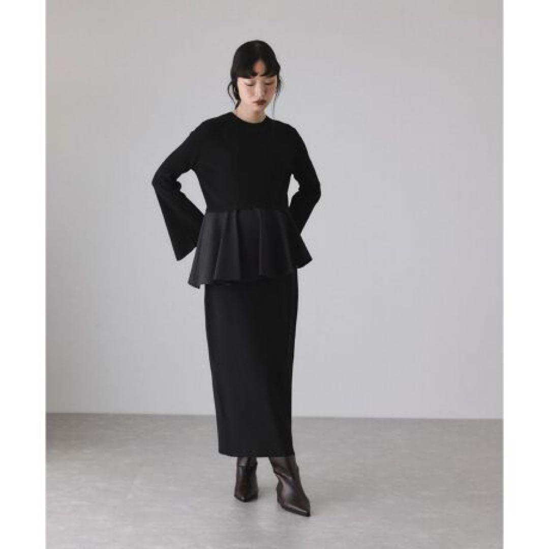 アダムエロペ　ペプラムコンビニットワンピース　ブラック　F 今期