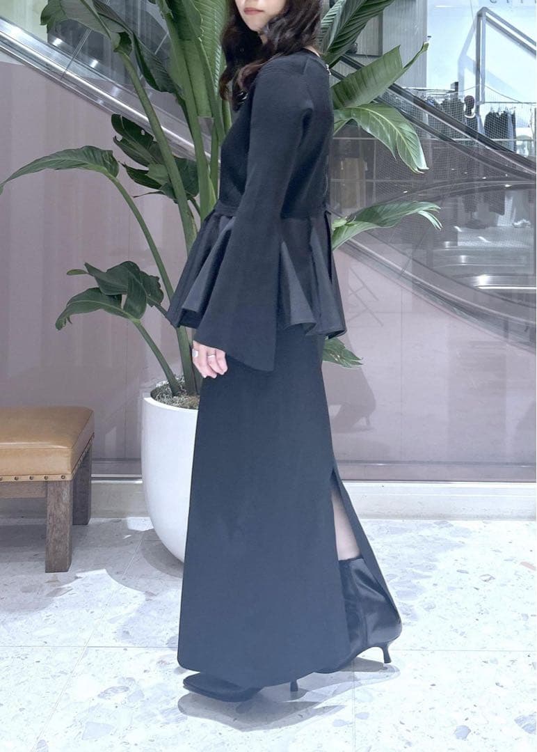 アダムエロペ　ペプラムコンビニットワンピース　ブラック　F 今期