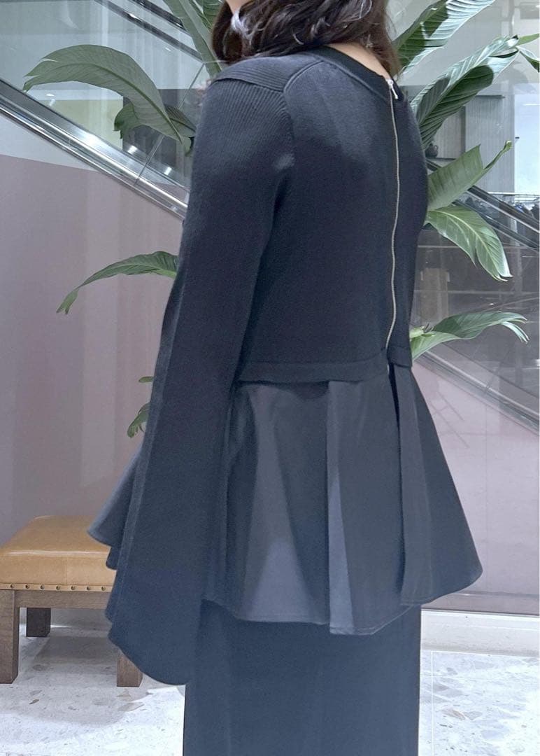 アダムエロペ　ペプラムコンビニットワンピース　ブラック　F 今期