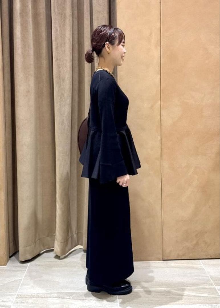 アダムエロペ　ペプラムコンビニットワンピース　ブラック　F 今期