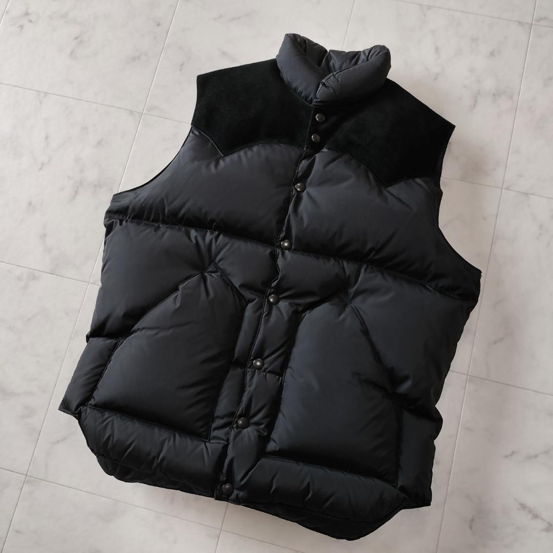 ロッキーマウンテンフェザーベッド ダウンベスト 42 XL スエードレザーヨーク
