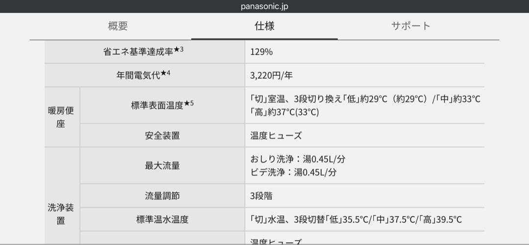 Panasonic DL-PPTK10-CP 温水洗浄便座
