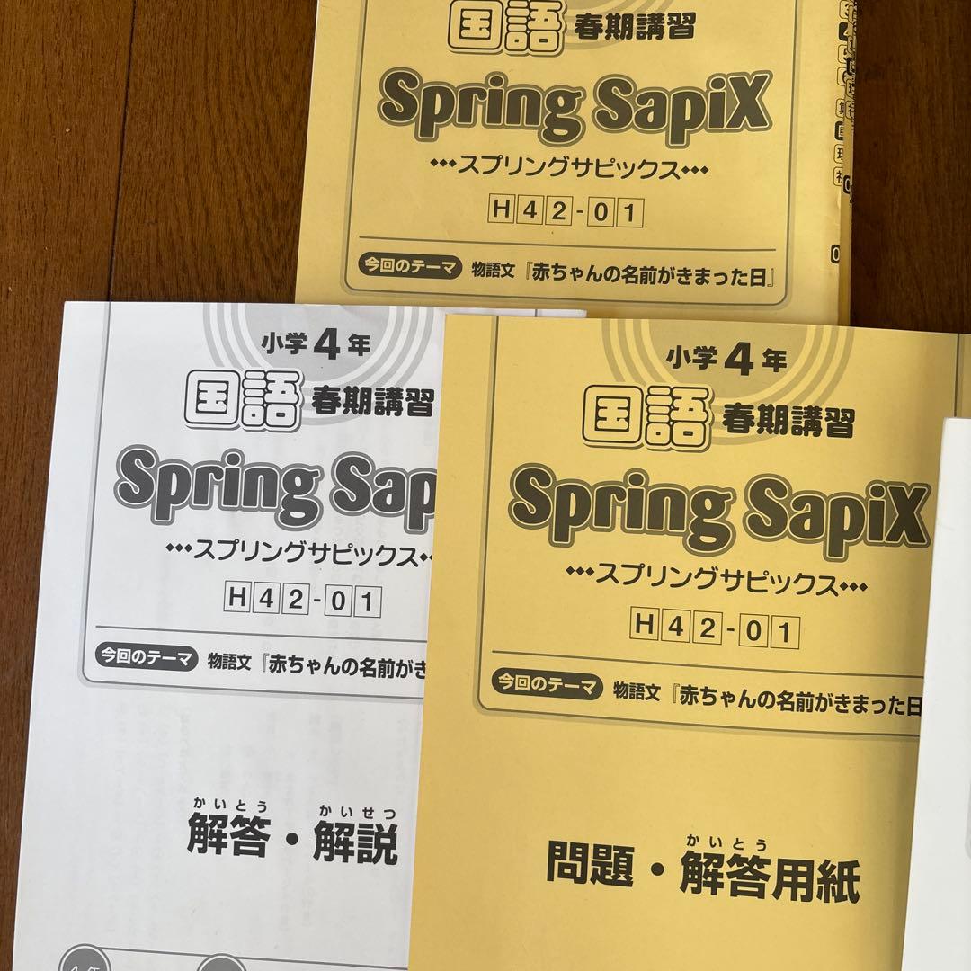SAPIX小学4年　国語デイリーサピックス春期夏期冬期講習セット