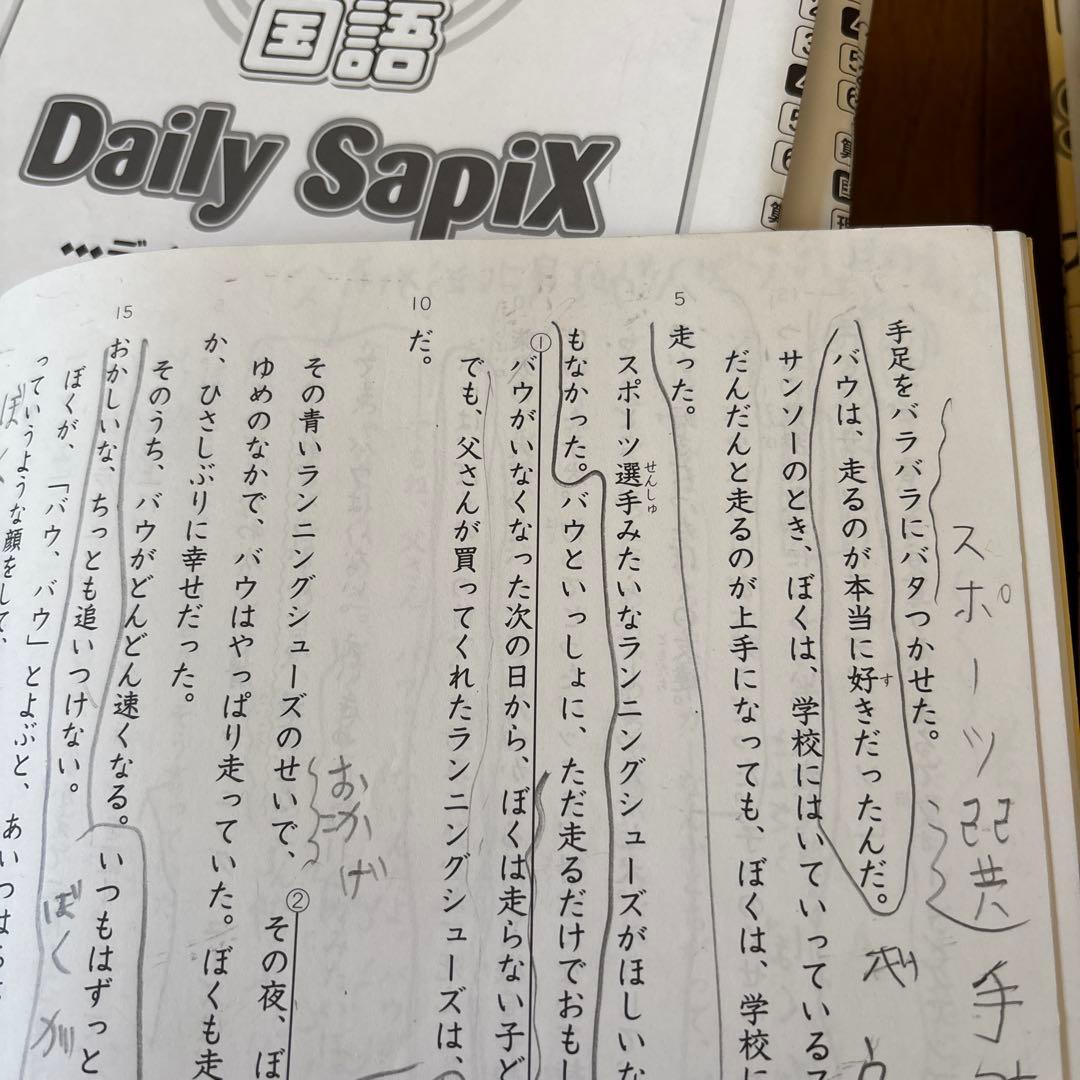 SAPIX小学4年　国語デイリーサピックス春期夏期冬期講習セット