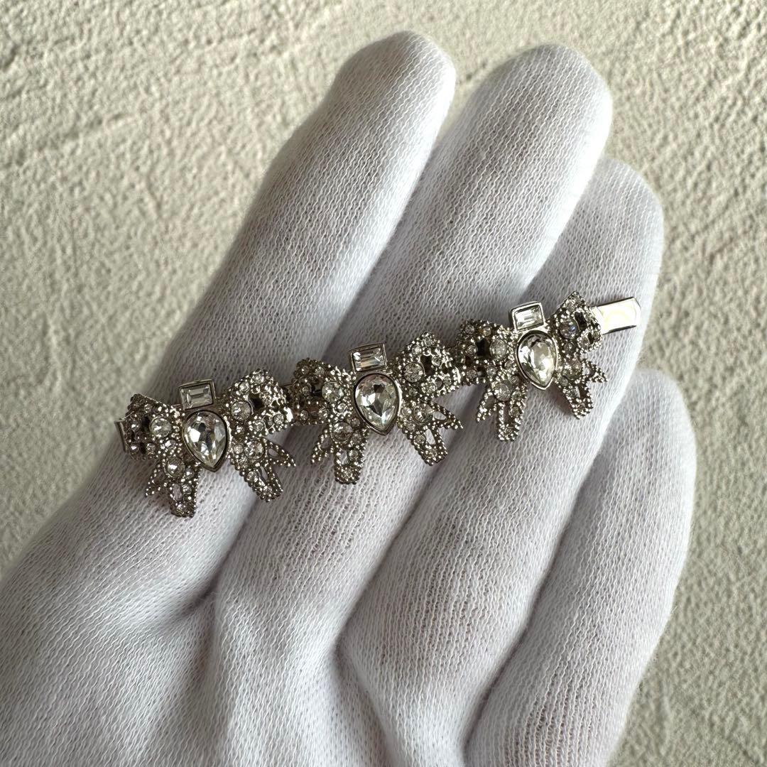 miu miu ミュウミュウ クリスタル ヘアクリップ ヘアピン シルバー