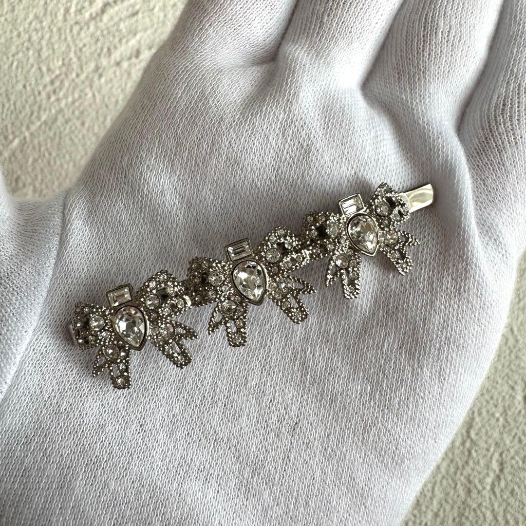 miu miu ミュウミュウ クリスタル ヘアクリップ ヘアピン シルバー