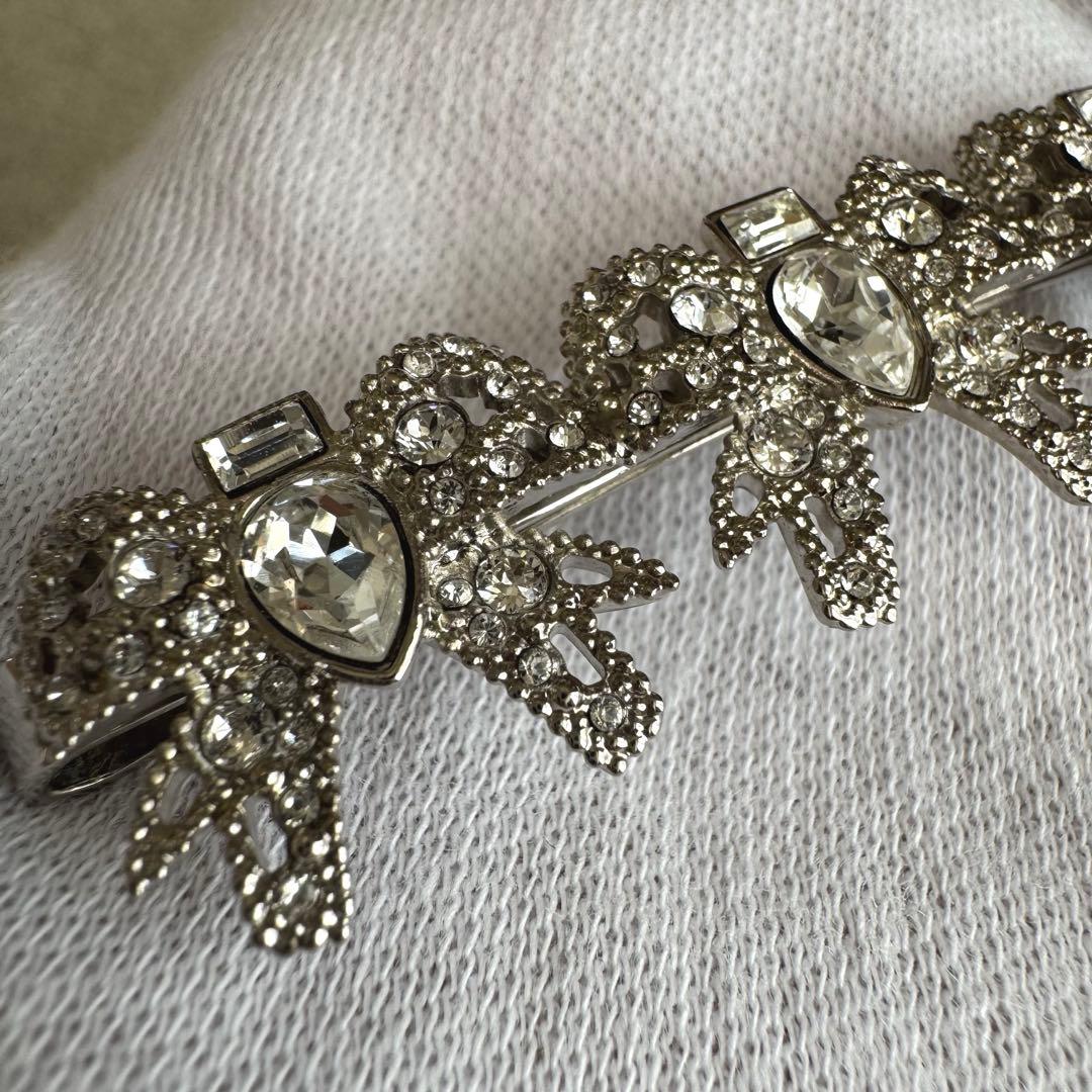 miu miu ミュウミュウ クリスタル ヘアクリップ ヘアピン シルバー