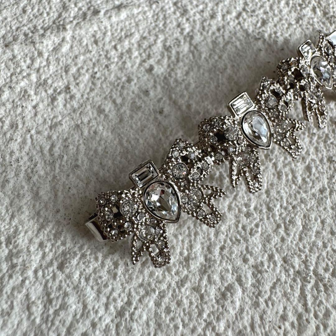 miu miu ミュウミュウ クリスタル ヘアクリップ ヘアピン シルバー