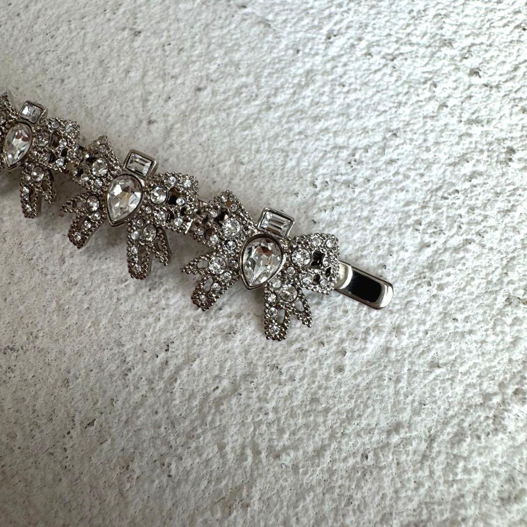 miu miu ミュウミュウ クリスタル ヘアクリップ ヘアピン シルバー