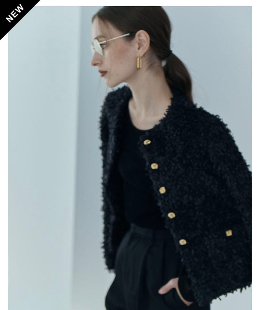 新品BLUELEA Tweedy cardigan jacket ブルレア