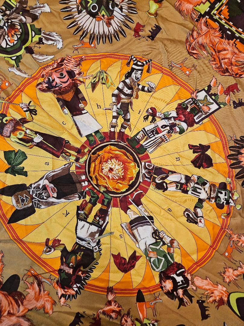 HERMESエルメス　カレ140カチナ インディアン守り神シルクストール