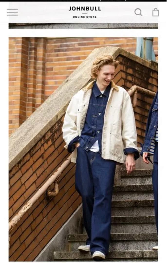 ジョンブル コットンカバーオール Mサイズ クリーム色