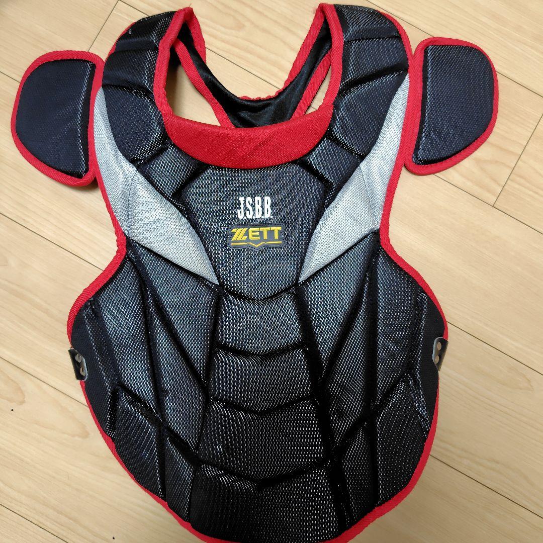ZETT JSBB キャッチャープロテクター 黒赤