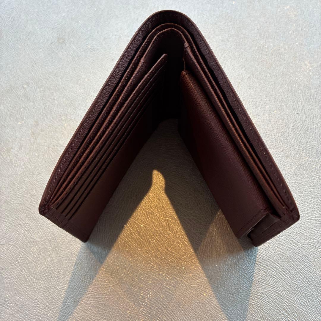 Porterブラウン エンボス加工レザー 二つ折り財布