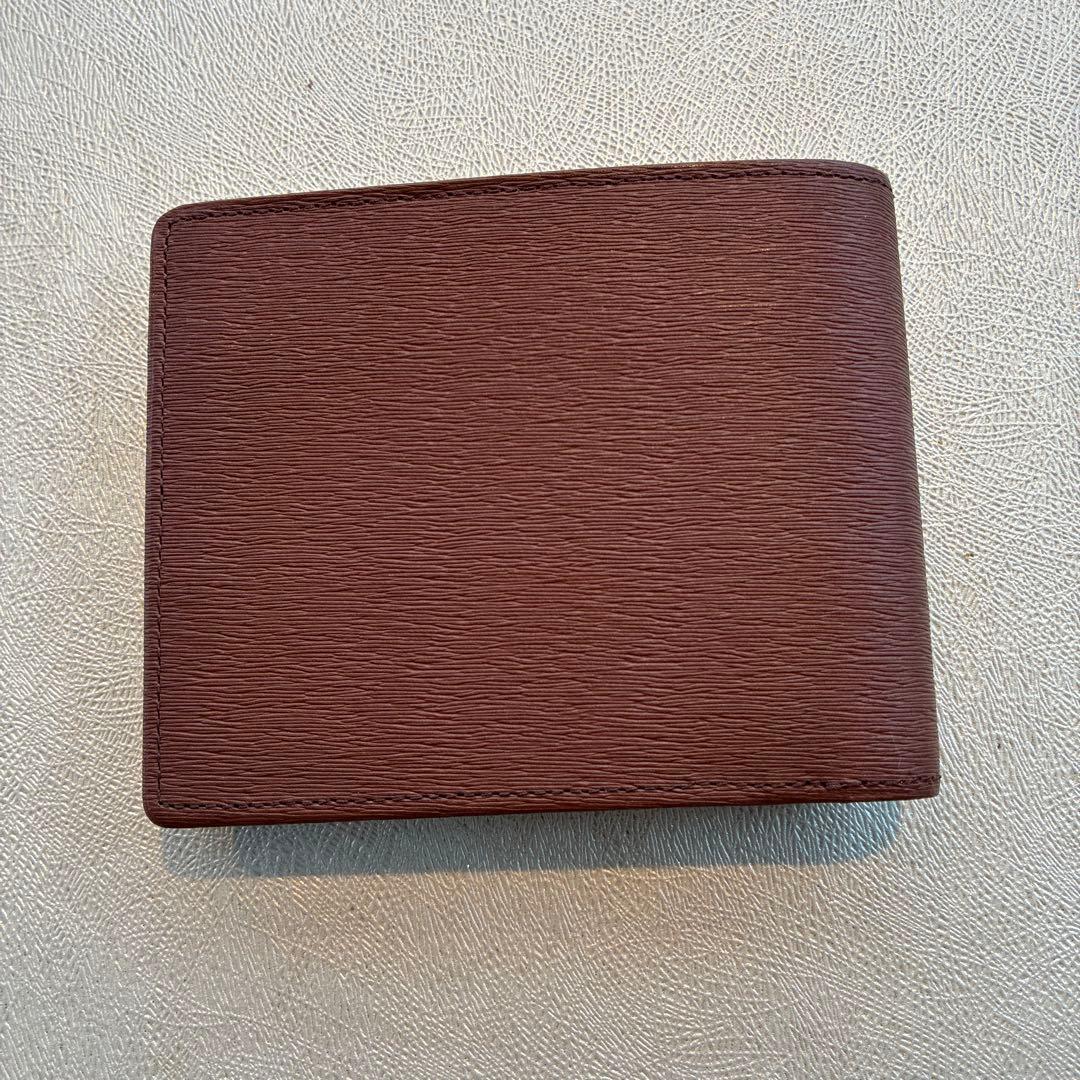 Porterブラウン エンボス加工レザー 二つ折り財布
