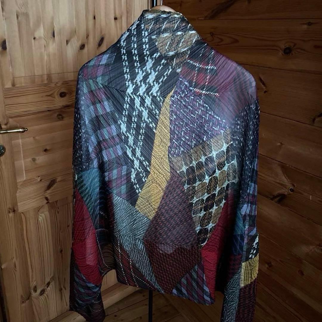 極美品　PLEATS PLEASE パッチワーク柄ストール