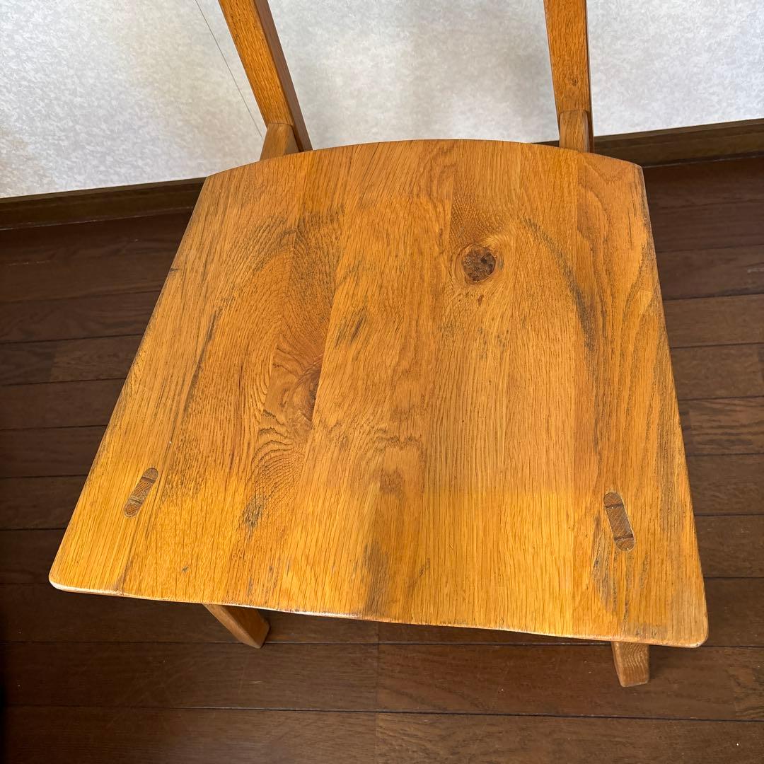 【良品】フジシ オーガニック ダイニングチェア 板座 ヴィンテージ