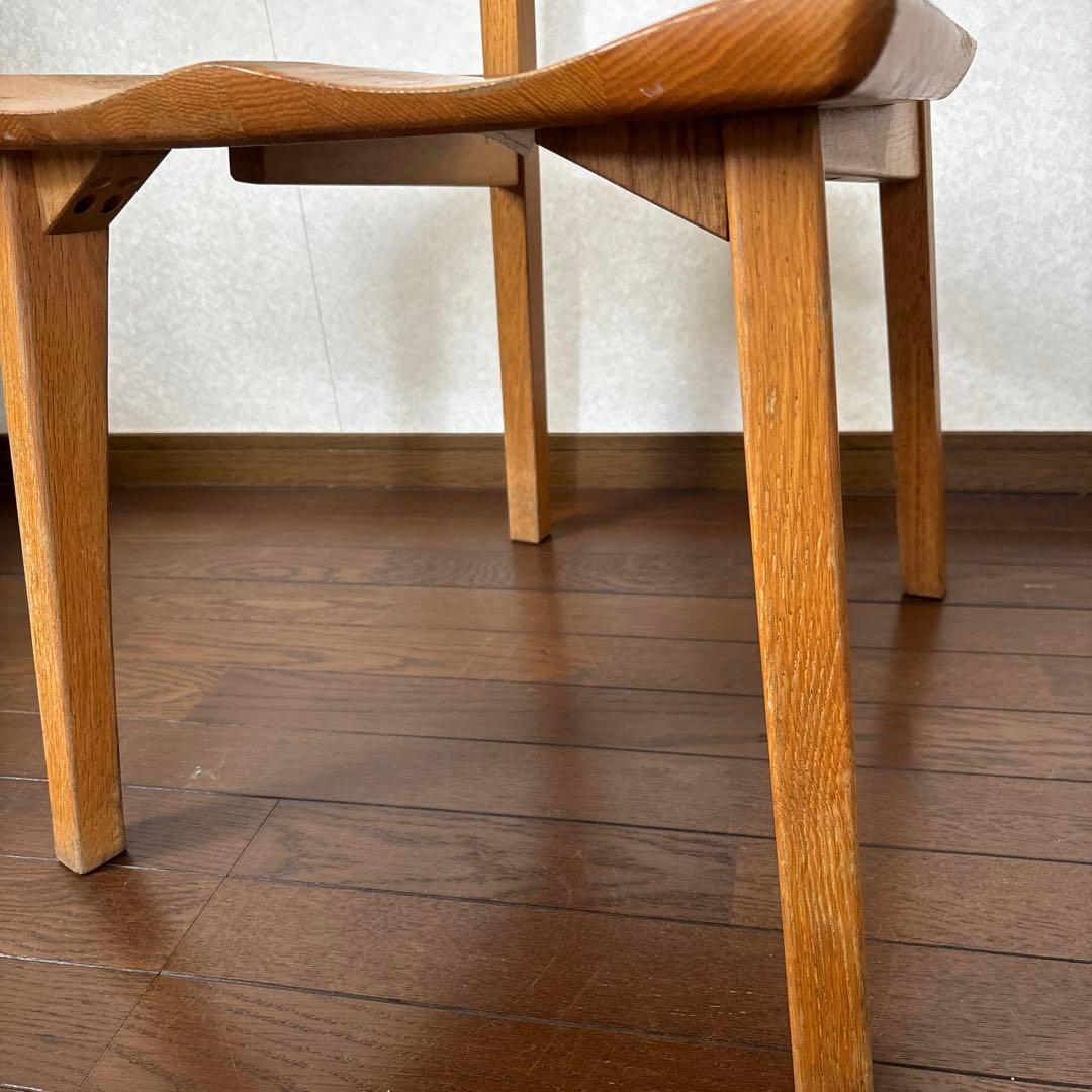 【良品】フジシ オーガニック ダイニングチェア 板座 ヴィンテージ