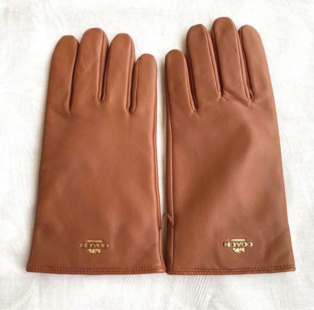 未使用　コーチ COACH 手袋 レディース　レザー グローブ 　7.5サイズ