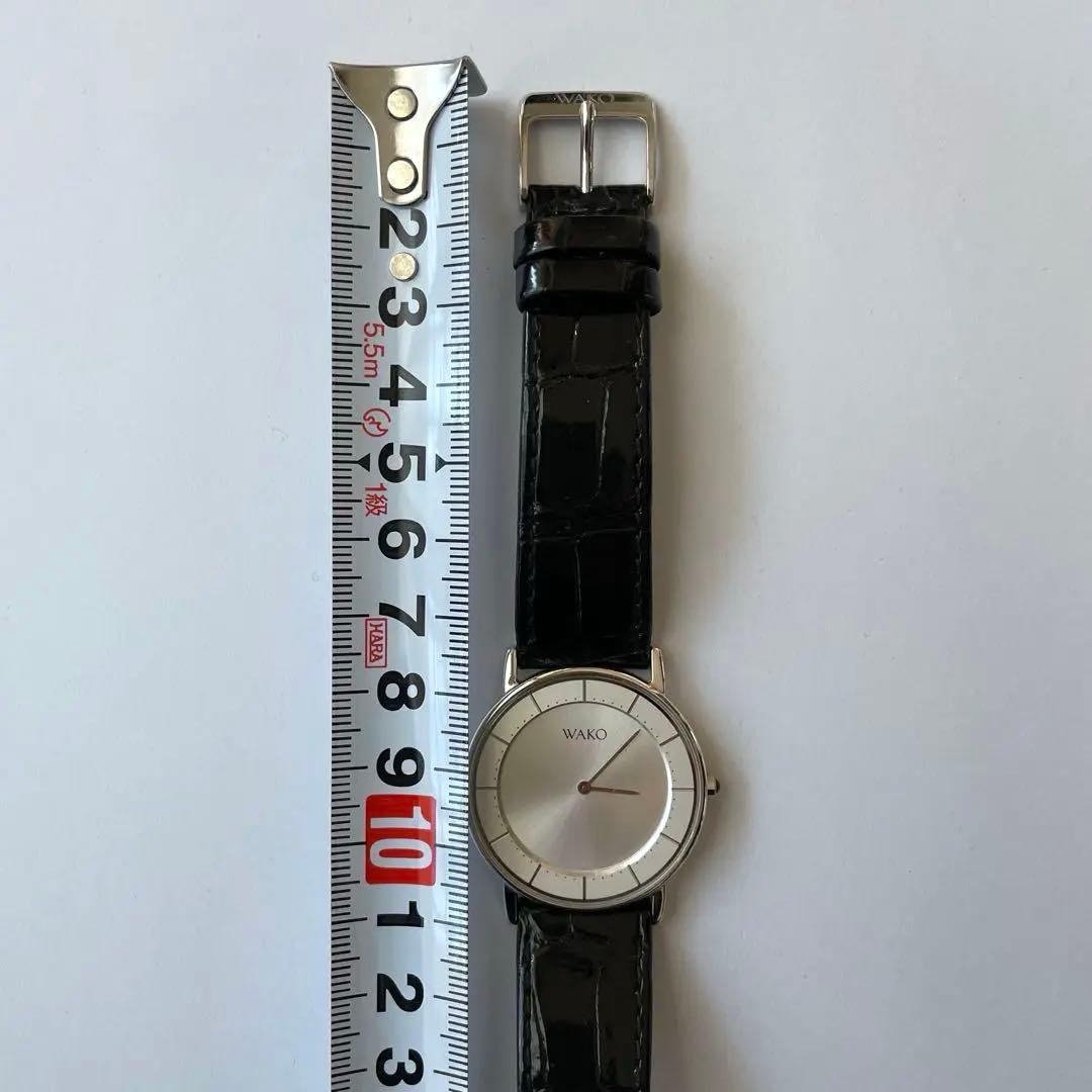 【美品】WAKO 電池交換済み　メンズ　腕時計 シルバー