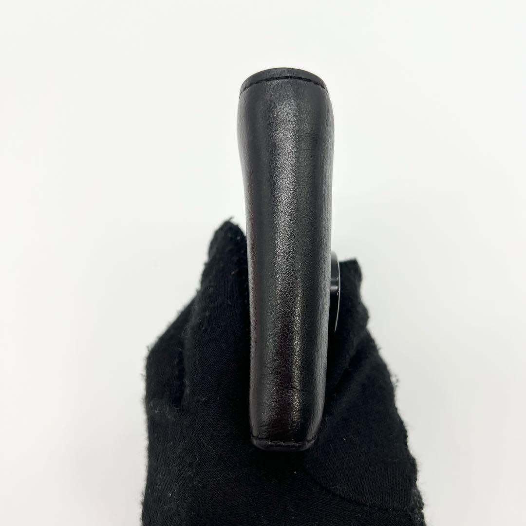 美品✨DIESEL　二つ折り財布　Dロゴ　エンボス　レザー　ブラック　近年モデル