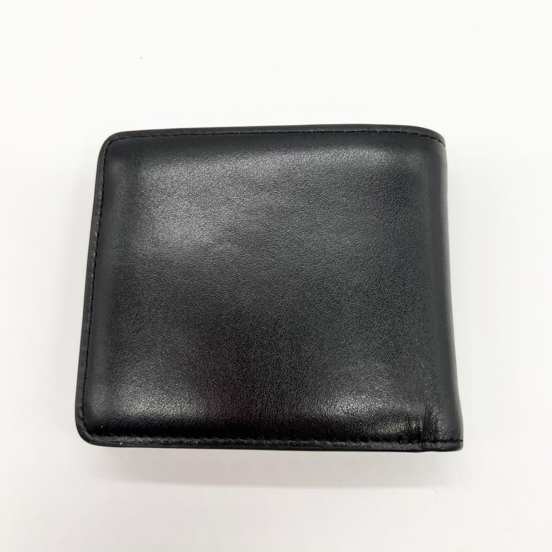 美品✨DIESEL　二つ折り財布　Dロゴ　エンボス　レザー　ブラック　近年モデル