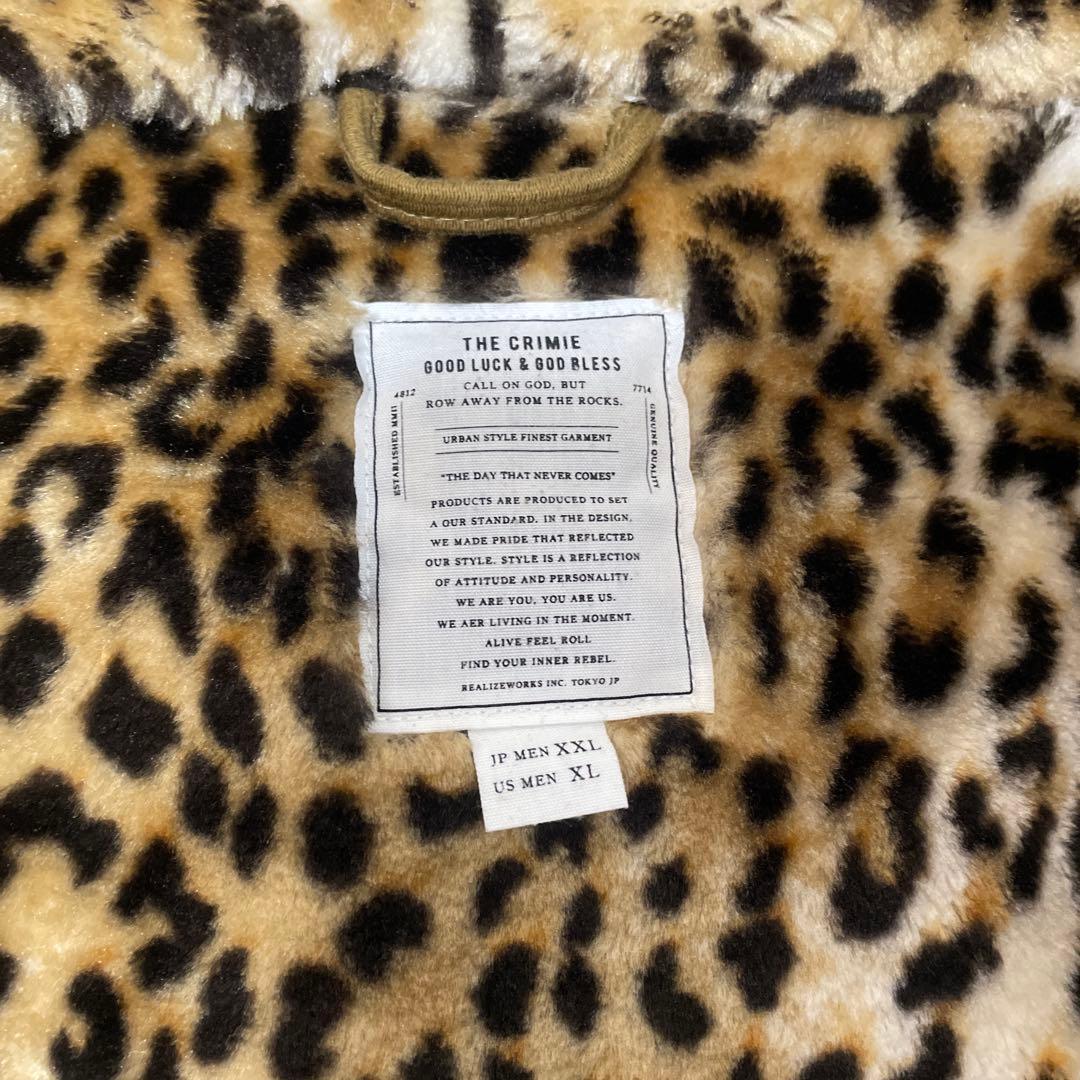 THE CRIMIE カーキ ミリタリージャケット　ヒョウ柄　2XL