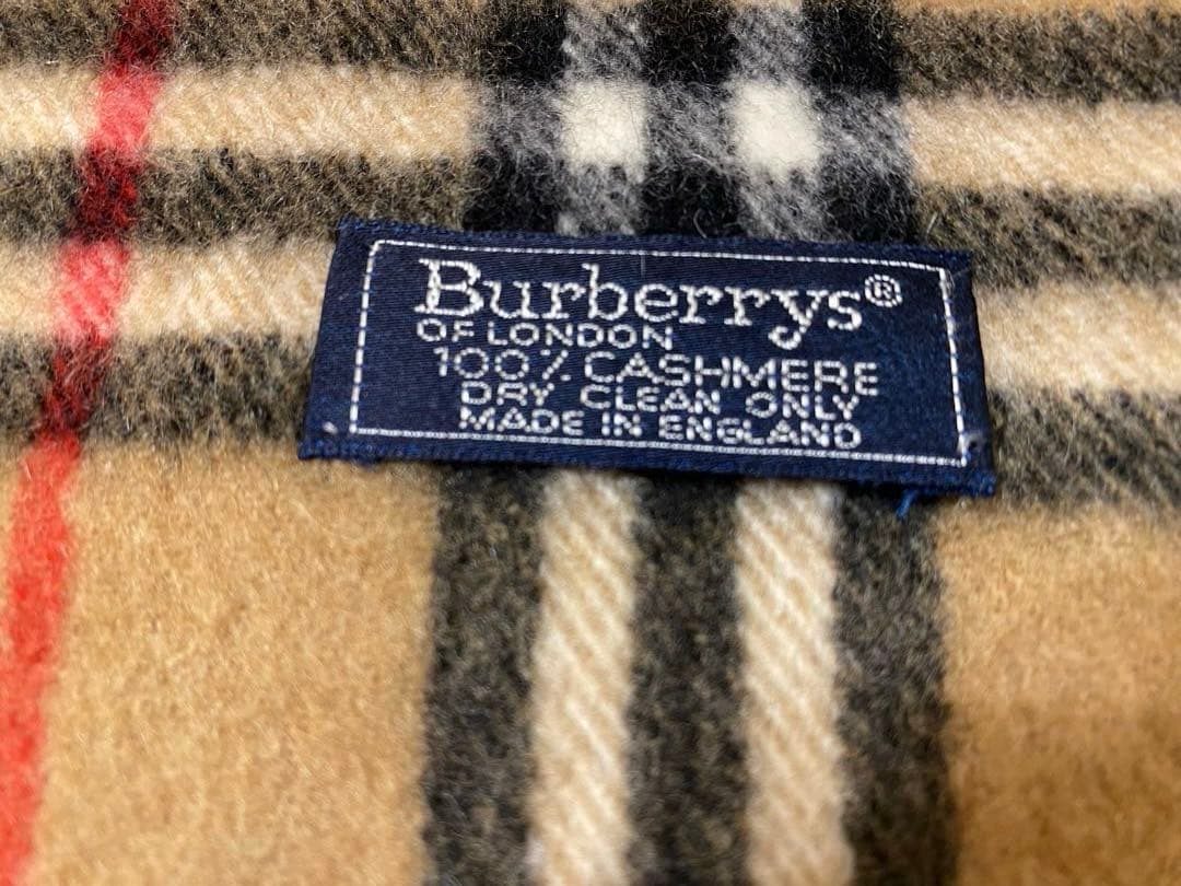 【美品】カシミヤマフラー ノバチェック 英国製 キャメル　y2k バーバリー