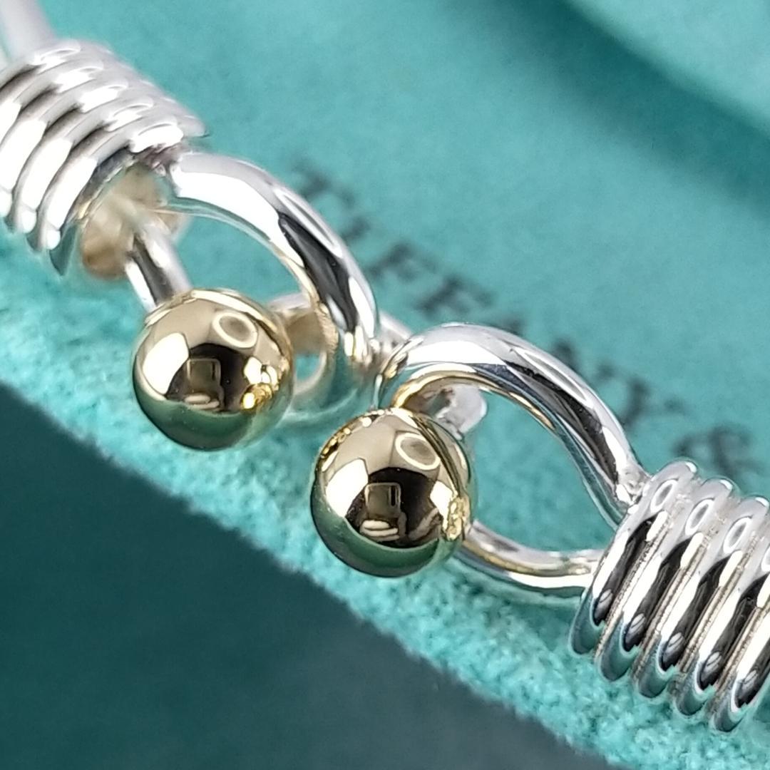 ★SALE★【ティファニー】ダブル　フック＆アイ　コンビ　バングル　1814