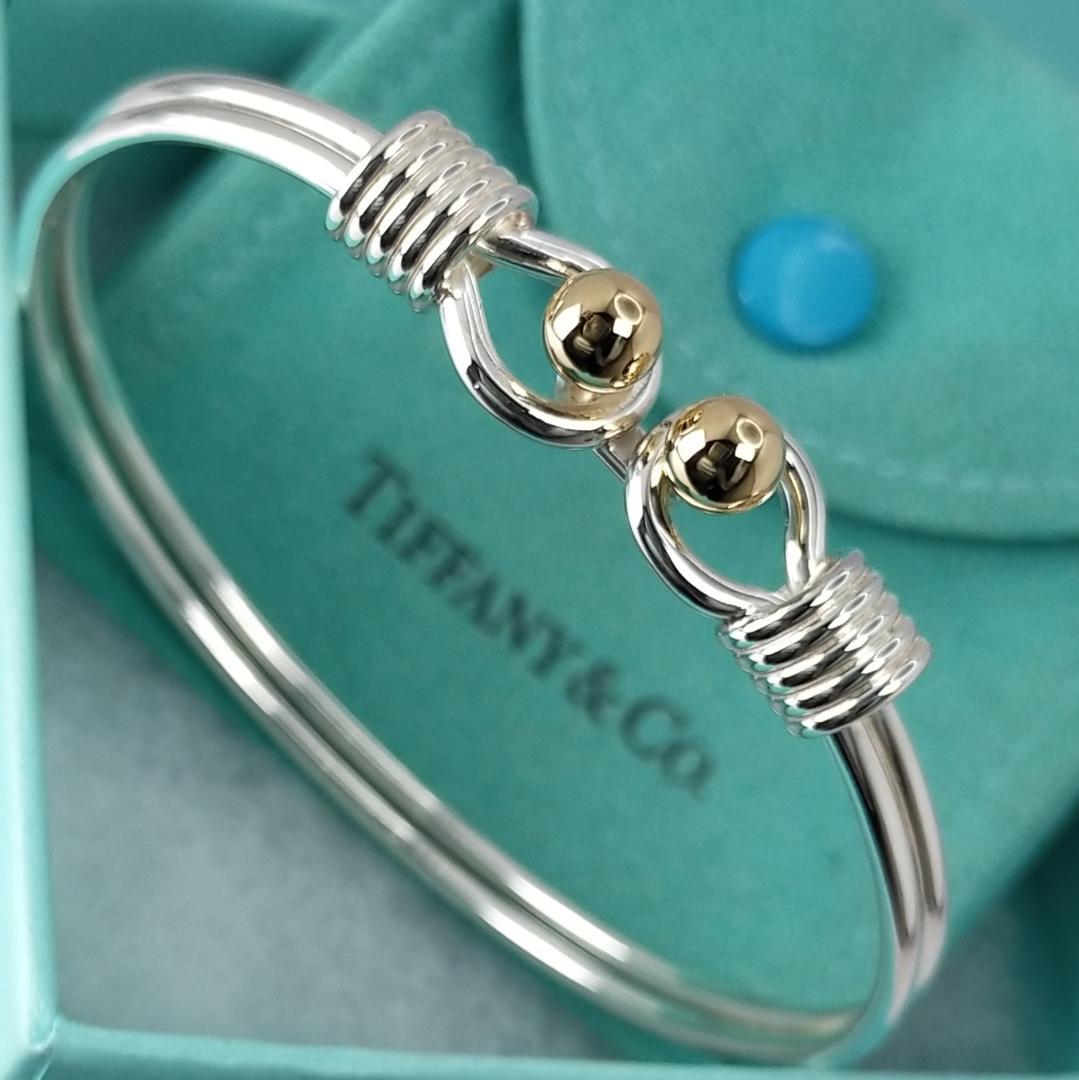 ★SALE★【ティファニー】ダブル　フック＆アイ　コンビ　バングル　1814