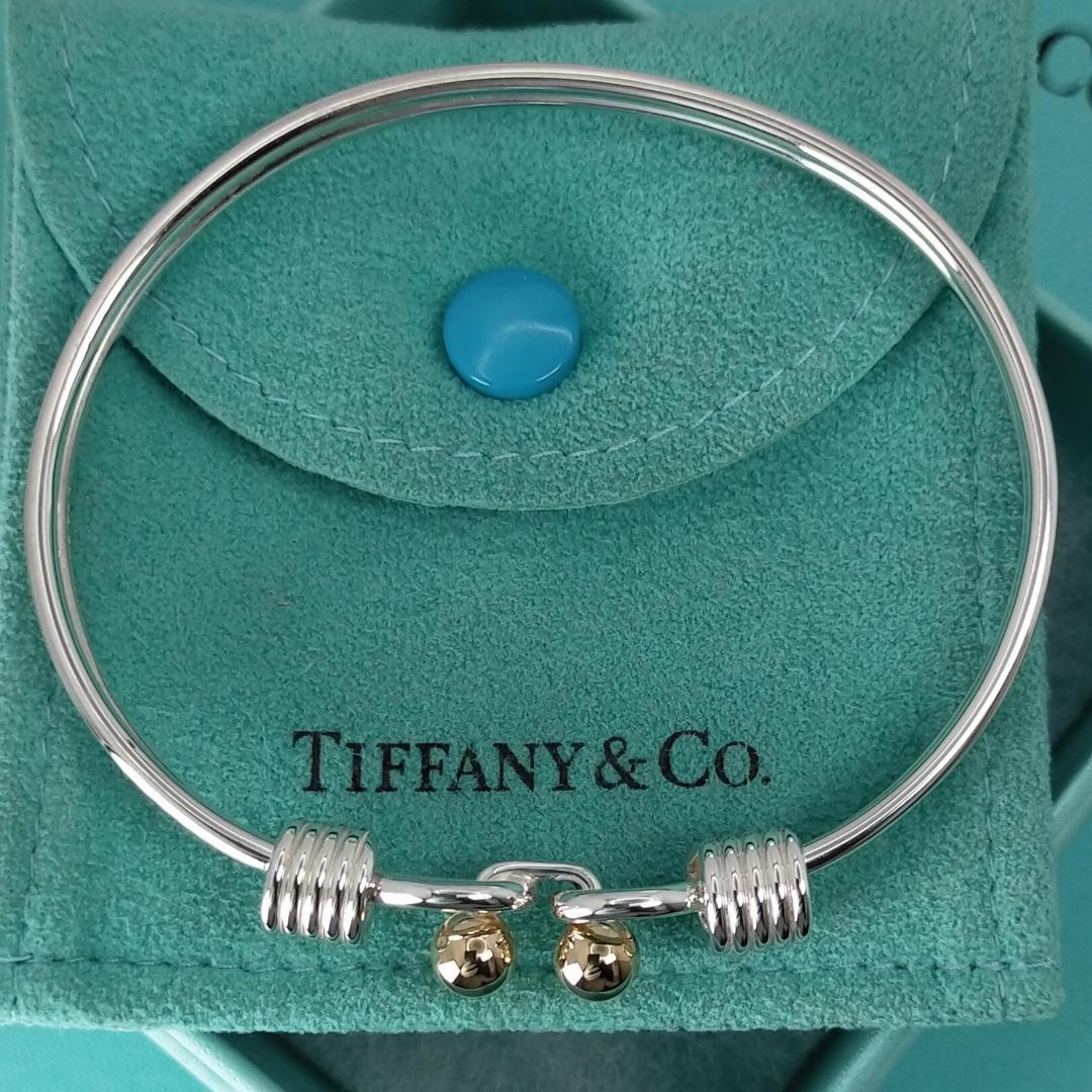 ★SALE★【ティファニー】ダブル　フック＆アイ　コンビ　バングル　1814
