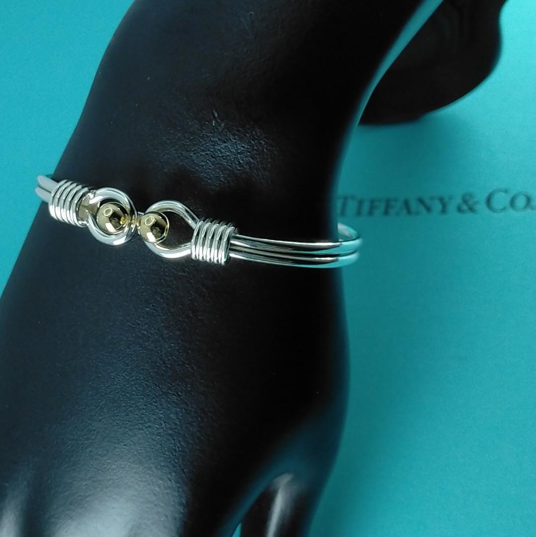 ★SALE★【ティファニー】ダブル　フック＆アイ　コンビ　バングル　1814