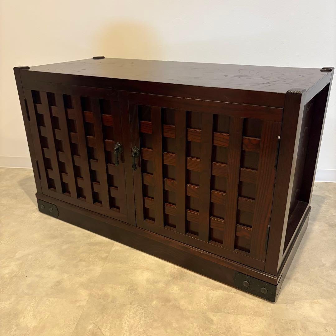 からくり箪笥　民芸家具　収納棚　チェスト　和棚　ローボード