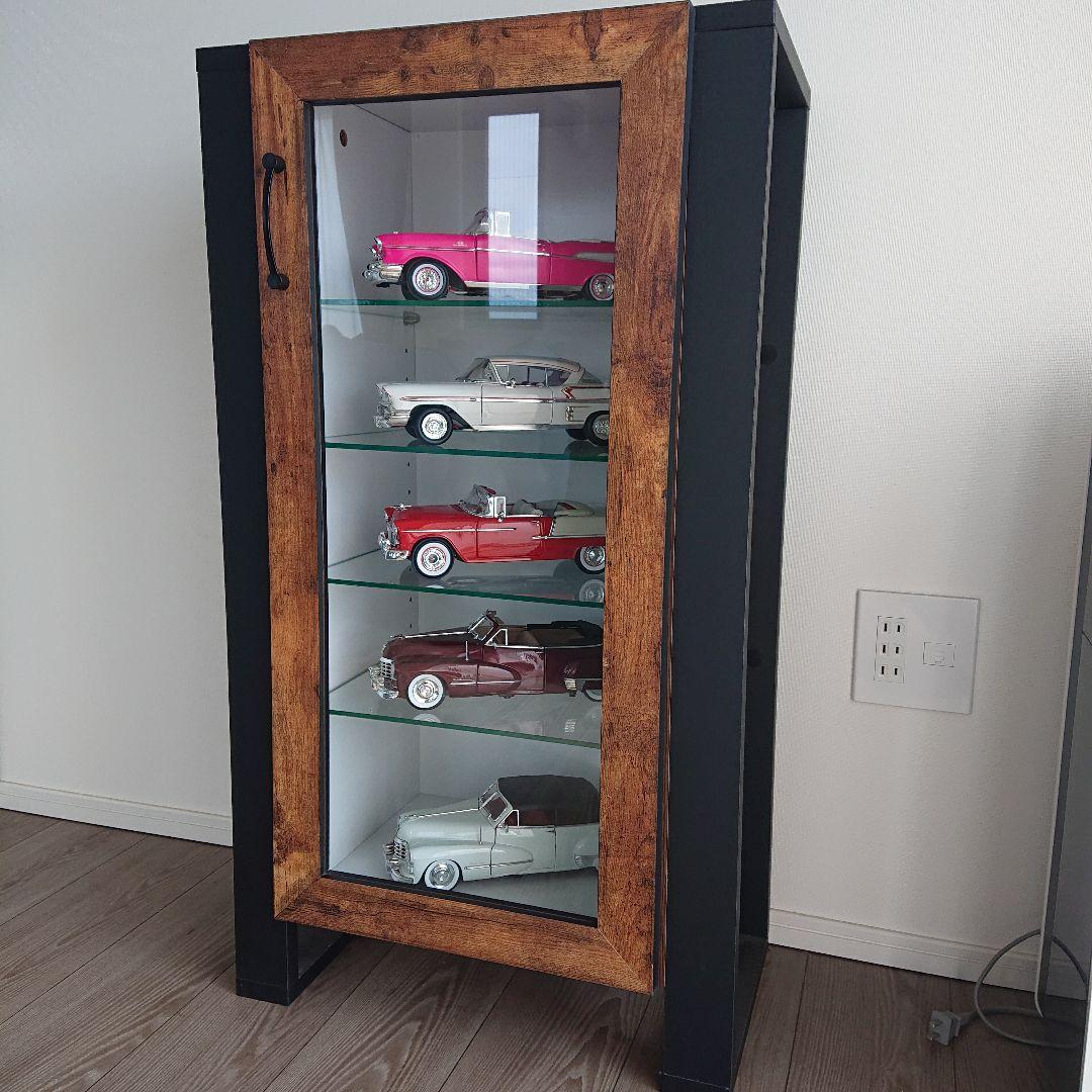 コレクションラック ブルックリンスタイル ガラスキャビネット