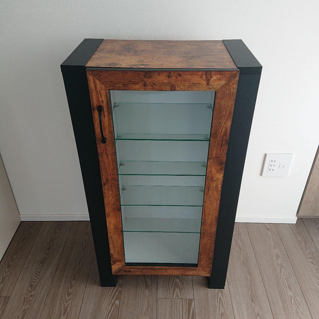 コレクションラック ブルックリンスタイル ガラスキャビネット