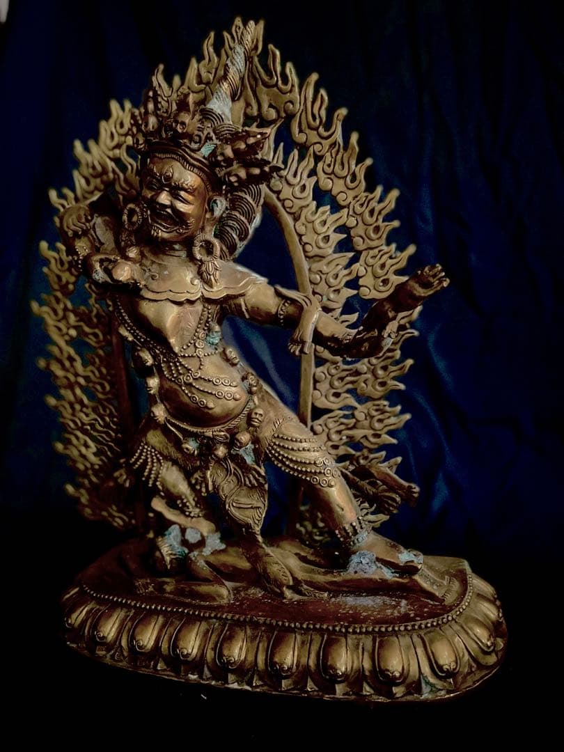 専用【大型】金剛手菩薩像 仏教 チベット密教 古銅塗金 タンカ 曼荼羅 真言