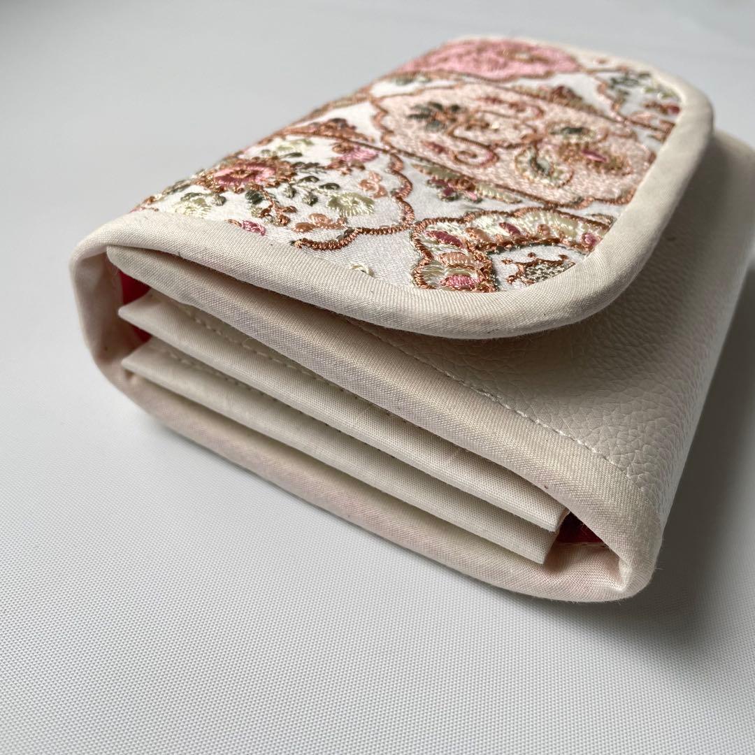 ☆ゆうか☆　長財布、ミニ財布2点　インド刺繍ピンク系　ハンドメイド