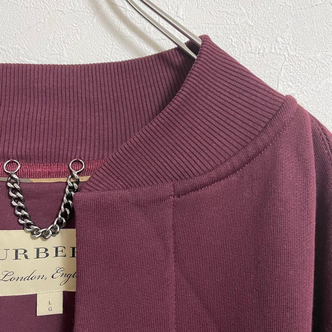 【希少】 BURBERRY ロゴ 刺繍 ポンチョ ケープ コート バーガンディ