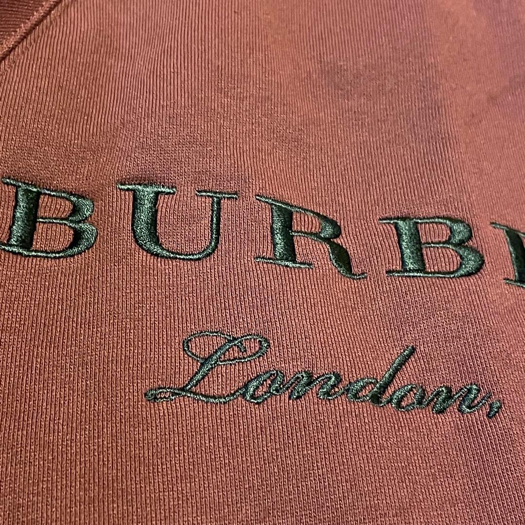 【希少】 BURBERRY ロゴ 刺繍 ポンチョ ケープ コート バーガンディ