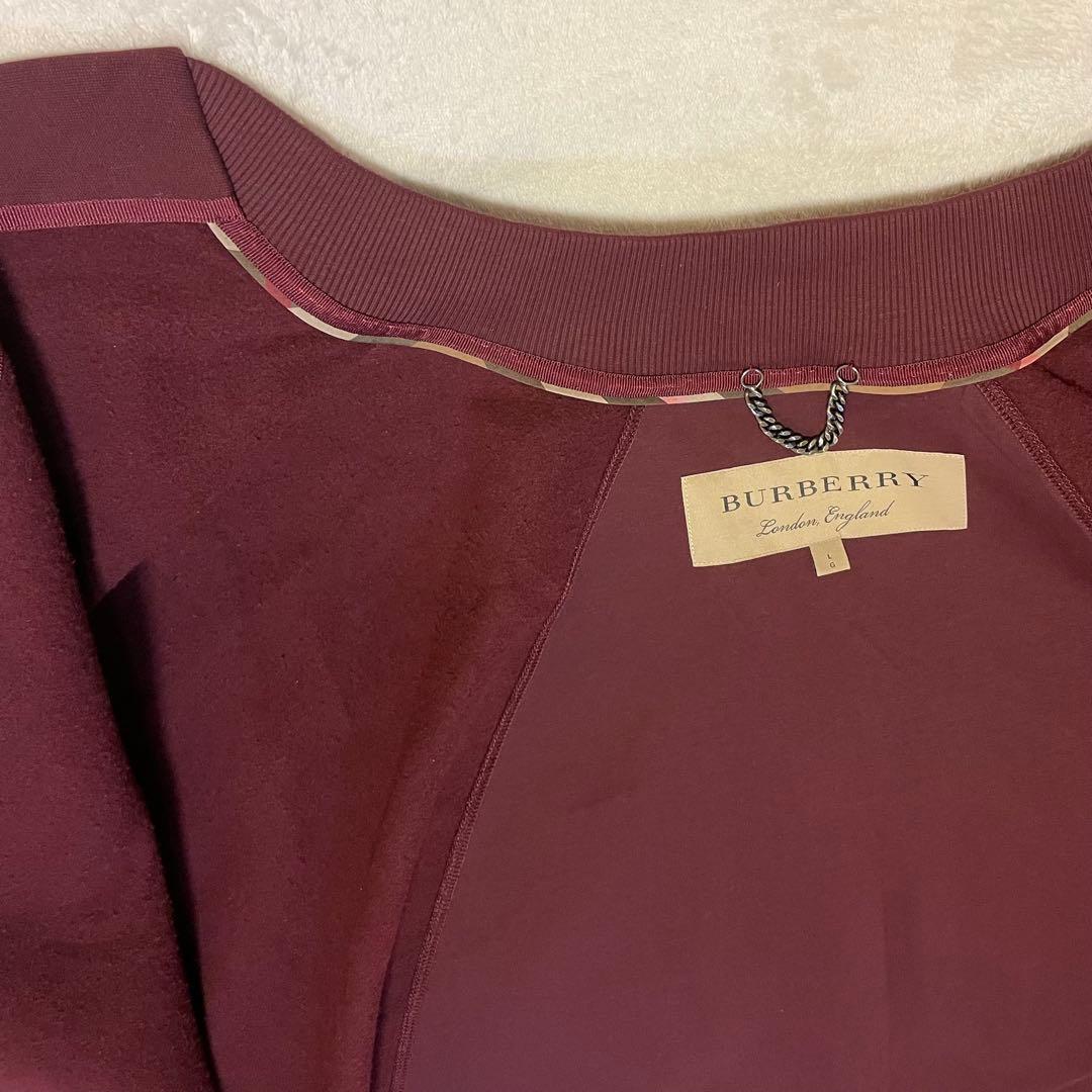 【希少】 BURBERRY ロゴ 刺繍 ポンチョ ケープ コート バーガンディ