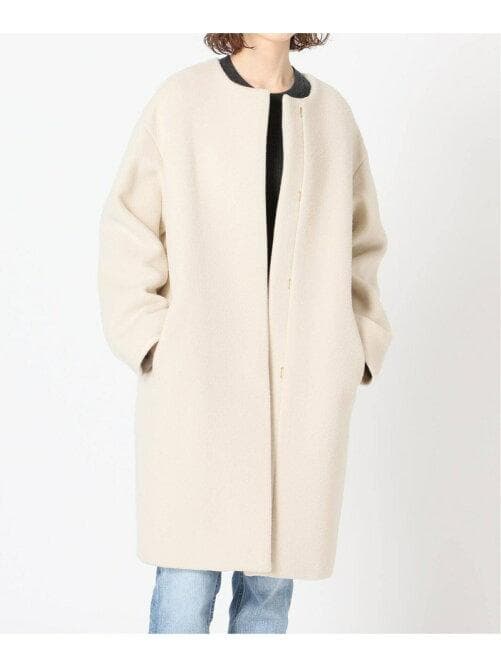 【未使用品】IENA ラムウール ノーカラーコート 36